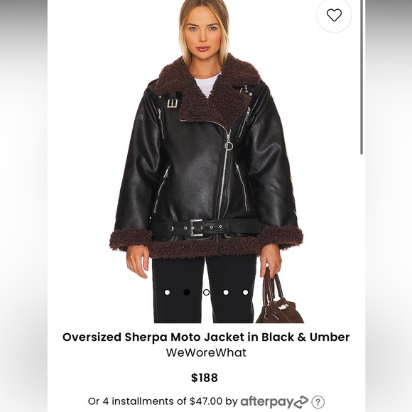 We Wore What Brown Vegan Leather Jacket - Picture 4 of 4